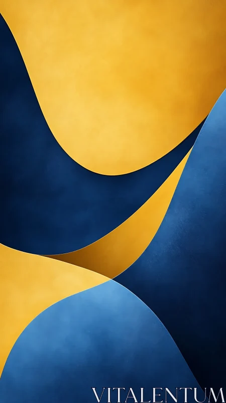 Curved blue and gold waves weaving into a cozy rhythm.