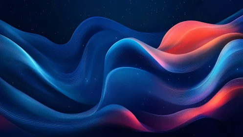 Gradient light waves form flowing abstract data streams