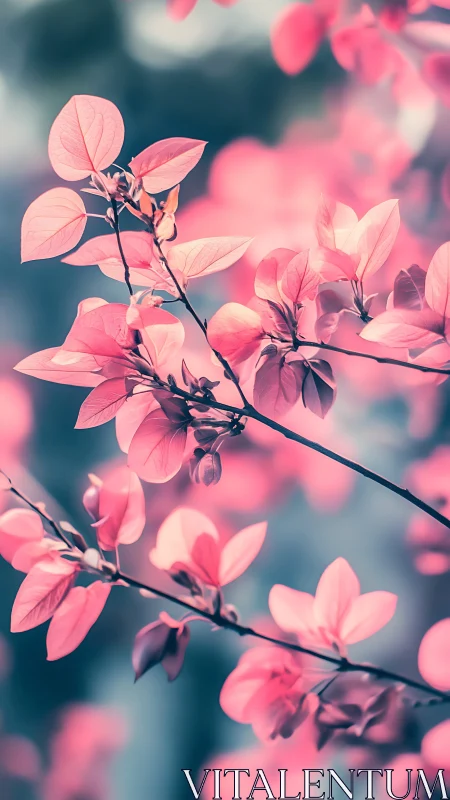 Pink Blossoms Dancing in Soft Light