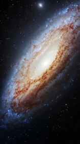 Spiral galaxy pirouettes through velvet space in cosmic bloom