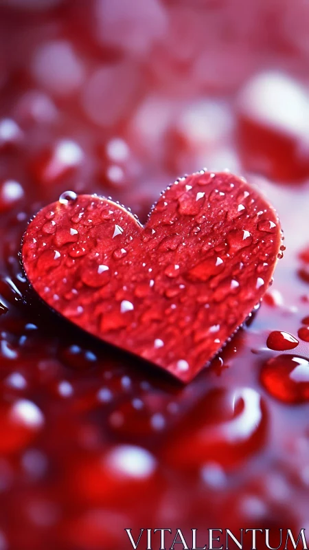 Red Heart with Water Droplets.