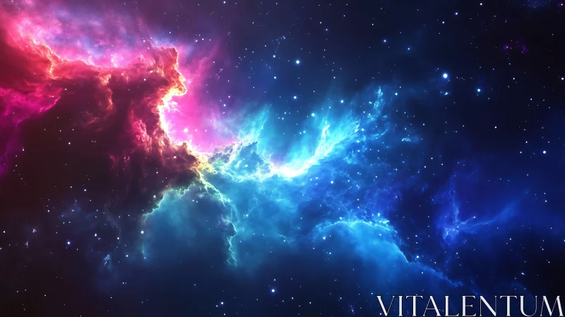 Bicolor nebula clouds glow within deep stellar void