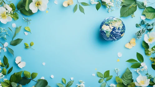 Earth Embraced by Nature's Gentle Beauty.