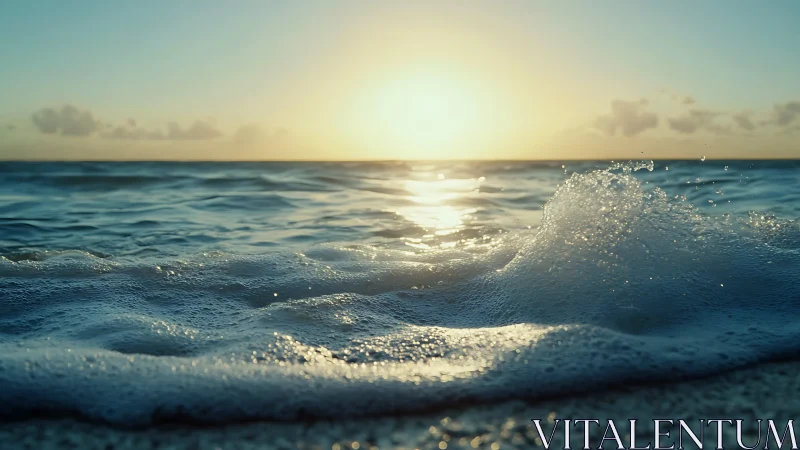 Sunrise foam whispers over a restless teal horizon.