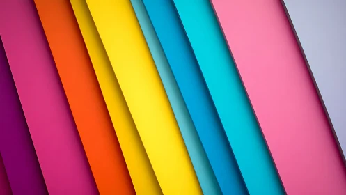 Slanting candy-colored panels in a bold rainbow cadence.