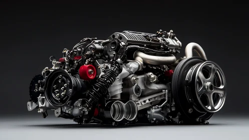 Chromehearted turbo engine idol in studio shadowplay.