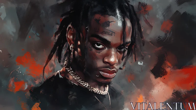 Intense urban portrait wrapped in moody, electric color energy.