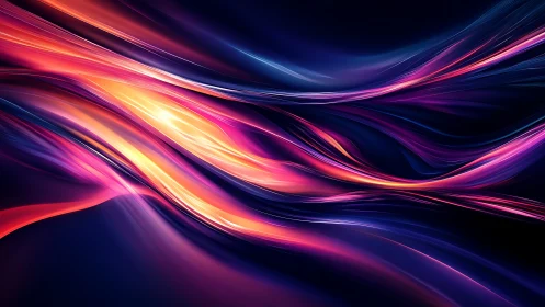 Luminous neon light streams flow across a deep cosmic void