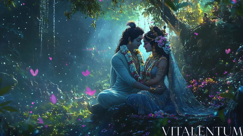 Enchanted Forest Romance with Luminescent Elements.