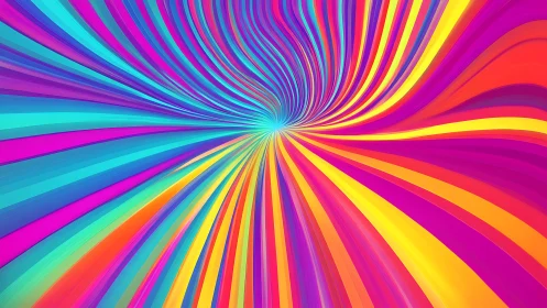 Radiant color tunnel draws you into a playful swirling journey