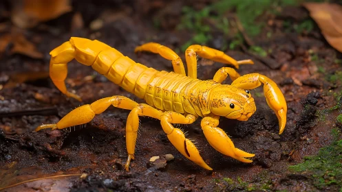 Golden forest scorpion marches like living molten armor