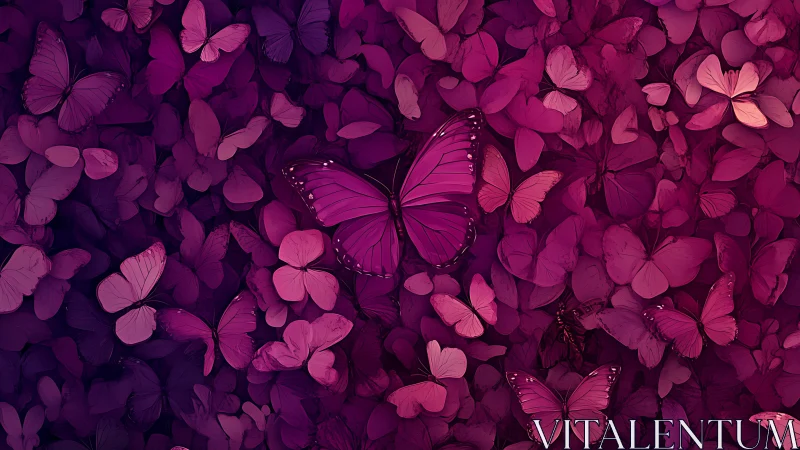 Vibrant magenta butterfly cluster with luminous central wings.