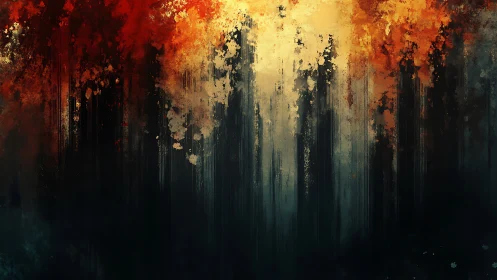 Vertical striations with warm to cool chromatic gradient transition