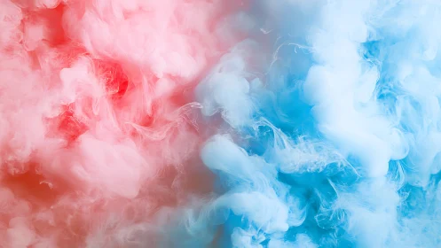 Cotton candy cloud duel in swirling pink and blue mist.