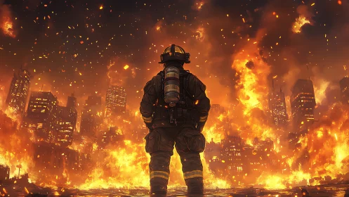 Courage in the Flames: A Firefighter's Stand.