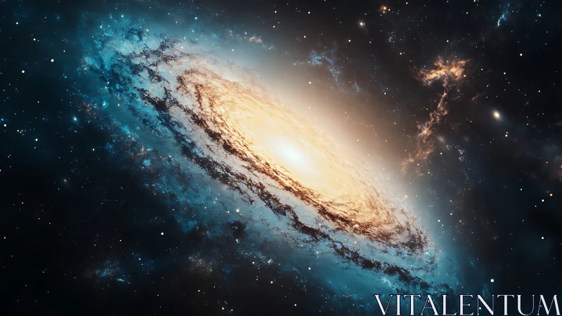 Spiral galaxy with bright core in dense star field.