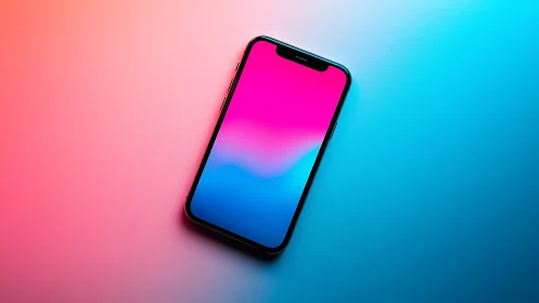 Smartphone Display Against Gradient Background