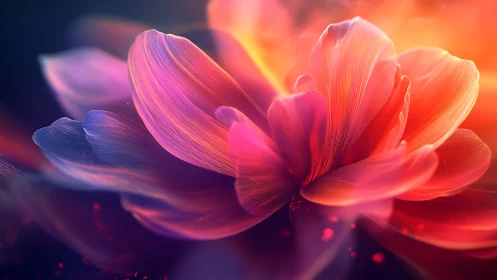 Luminescent Petals Unfold in Gradient Radiance.