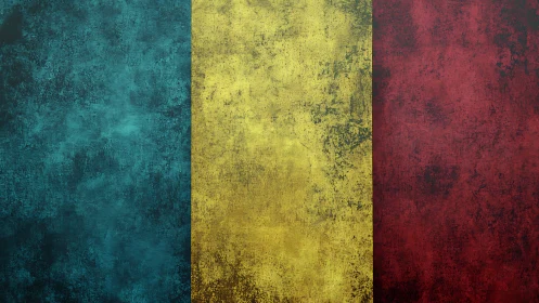 Weathered teal, gold and crimson stripes in rustic hush.