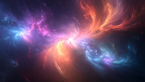 Cosmic energy vortices in radiant nebular spectrum field.