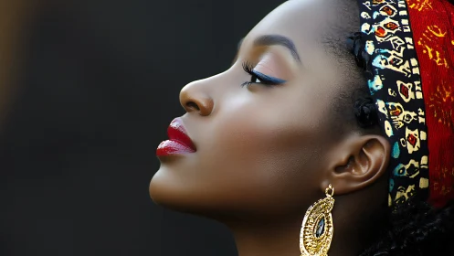 Profile portrait shows high-contrast lighting on smooth dark skin