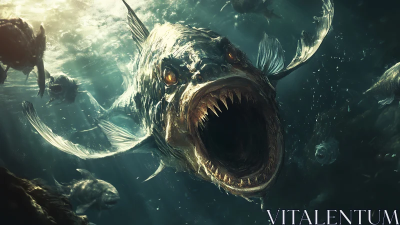 Ravenous abyss predator surges from the stormlit deep.