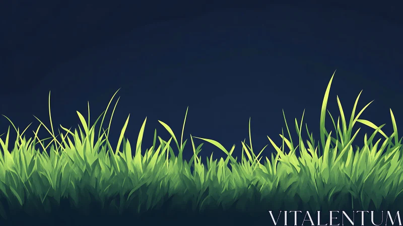 Digital illustration of dense green grass on dark background.