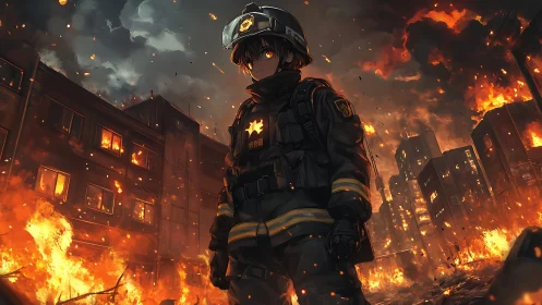 Courage in the Flames: A Firefighter's Stand.