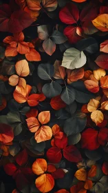 Digital botanical tapestry of layered autumn foliage study.