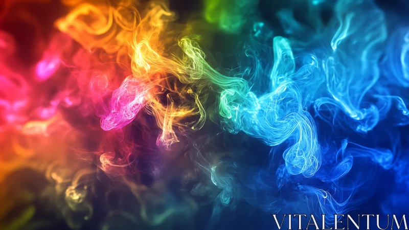 Vivid spectral smoke streams in swirling chromatic motion.