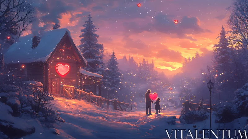 Glowing Hearts Warm Winter's Frozen Enchanted Village