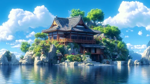 Clifftop Temple: Where Ancient Beauty Meets Tranquil Waters.