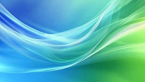 Gentle blue and green waves flowing in soft digital light.