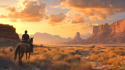 Golden hour ride through quiet western desert calm.