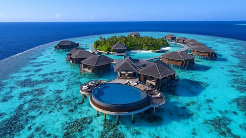 Luxury Maldives Resort Island with Overwater Bungalows
