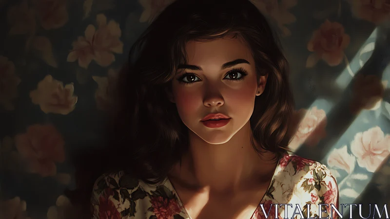 Soft side-lit portrait studies skin shading and floral bokeh depth