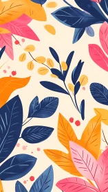 Bold tropical leaves overlap across bright cream ground