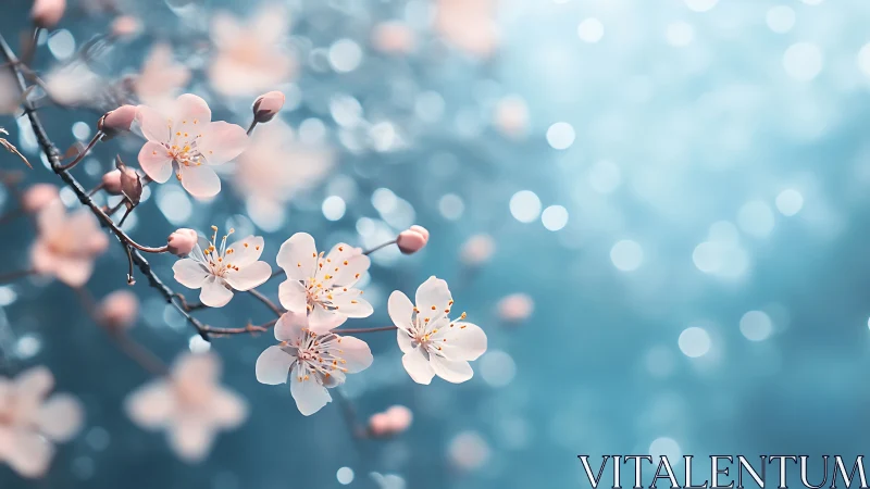 Cherry Blossoms in Selective Focus with Bokeh Depth Rendering
