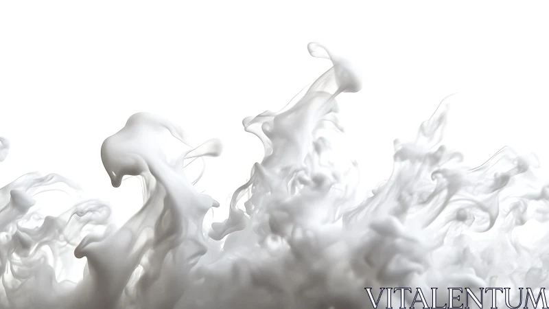 Abstract white smoke swirling in minimalistic modern style.