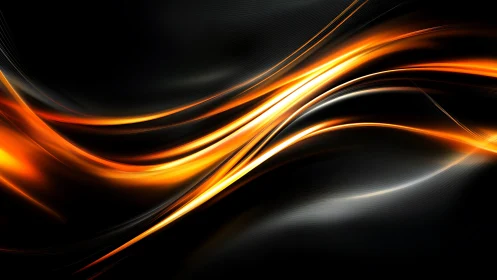 Elegant Orange and Gold Light Waves Dancing Gracefully