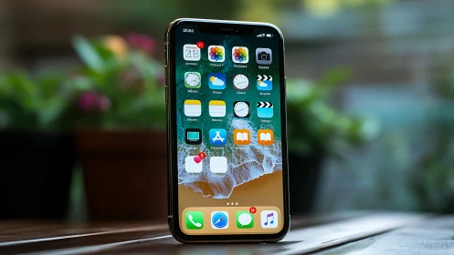 iPhone Home Screen Interface: iOS Application Ecosystem Spatial Layout.