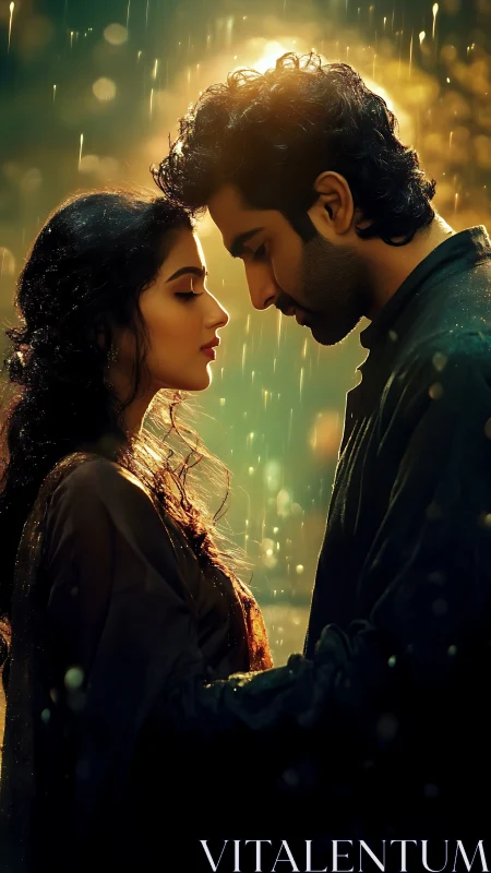 Two Souls Converging in Golden Rain.