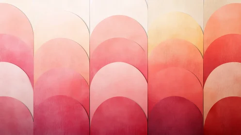 Gradient scalloped arches in layered chromatic field study.