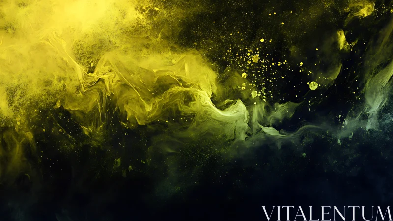 Golden nebula swirl over deep cosmic void.