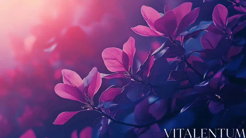 Luminescent Botanical Study: Digital Rendering with Chromatic Gradient.