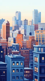 Digital illustration depicts layered midrise and highrise towers