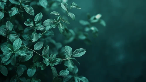 Gentle emerald leaves drifting through soft forest light.