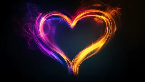 Neon Heart Glow. Radiant Vector Light.