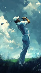 Skyward swing carves a bright arc through storm-brushed clouds