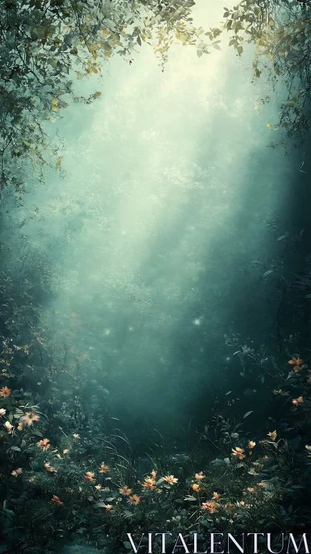 Ethereal Forest Sanctuary: Luminous Botanical Reverie.